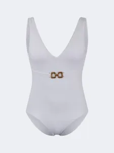 Oil And Gaz Modern Women Beach Monokini White/Gold