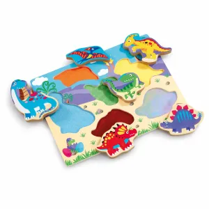 Woodlets Touch And Feel Dino 6-Piece Wooden Puzzle
