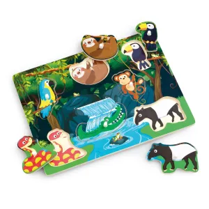 Woodlets Lift And Look Rainforest 7-Piece Peg Puzzle