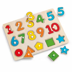 Woodlets Lift And Look Numbers 7-Piece Peg Puzzle