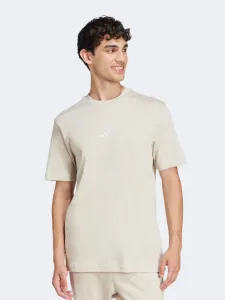 Adidas Essentials Men Sportswear T-Shirt Beige/White