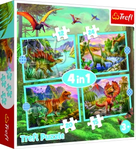 Trefl Puzzles 4In1 Unique Dinosaurs