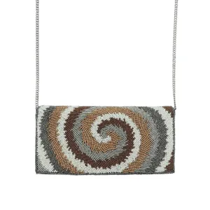 Golden Swirl Beaded Clutch