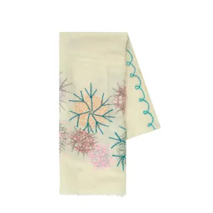 Blossom Beige Linen Scarf