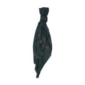 Gold Spiral Grey Wool Scarf