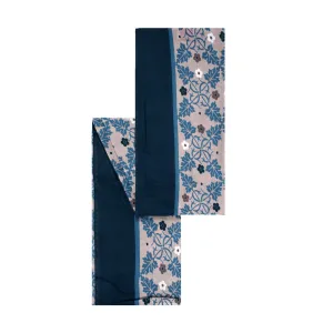 Leaves Blue & Beige Cotton Scarf