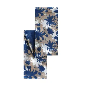 Beige Blue Cotton Scarf