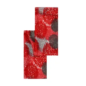 Floral Coral Grey Cotton Scarf