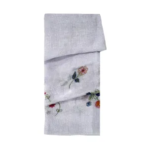 Lila Flowers Linen Scarf