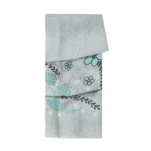 Blue & White Flowers Linen Scarf