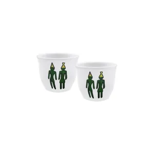Phoenician Green Coffee Cups - Set Of 2