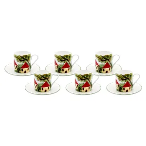 Lebanes Village Black Coffee Cups - Set of 6