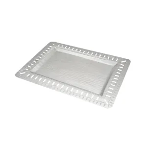 Arcs Aluminium Carved Rectangle Tray - Medium
