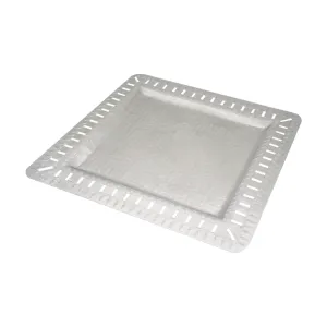 Arcs Aluminium Carved Square Tray - Medium