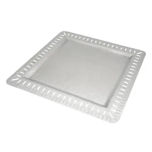 Arcs Aluminium Carved Square Tray - Large