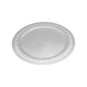 Arcs Aluminium Carved Round Tray - Medium