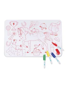 Coloring PlaceMat + 5 Erasable Markers - Poney Club