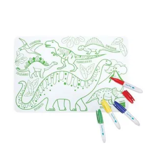 Coloring PlaceMat + 5 Erasable Markers - Dinosaurs