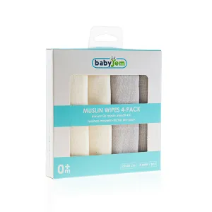 BABYJEM MUSLIN MOUTH TISSUE  / 4 PCS / GREY