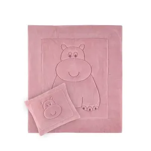 BABYJEM VELVET BLANKET WITH PILLOW PINK