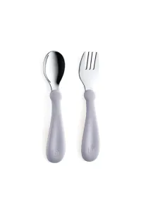 BABYJEM STEEL SPOON AND FORK GREY
