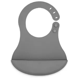 BABY JEM MINI SILICON BIB GREY