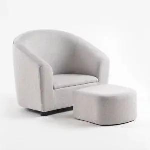 MIILA KIDS GREY SOFA WITH FOOTSTOOL LIGHT GREY