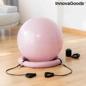 Innovagoods Ashtanball Yoga Ball  65 cm With Stability Ring And Resistance Bands  #V0103025 Light pink