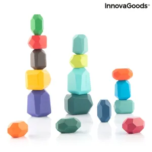 Innovagoods Stacking Wooden Balancing Stones Colored 16 Pieces #V0103571.
