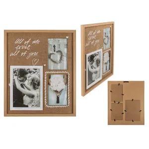 Out Of The Blue Wooden photo frame, 39 x 32 x 1,5 cm, for 3 pictures 1 size 12 x 17 cm & 2 pcs 14 x 9 cm" All Of Me Loves All Of You"  #144377.