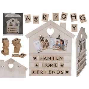 Out Of The Blue White deco house with 90 nature coloured letters, symbols & 2 clip holder 36 x 48 cm # 144309.