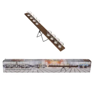 Out Of The Blue Wood Seesaw Drinking Game With 8 Glasses#79/3924.