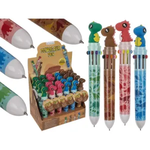 Out Of The Blue Ball Pen With 10 Coloured Cartridges Dinosaur #29/2756. Assorted 