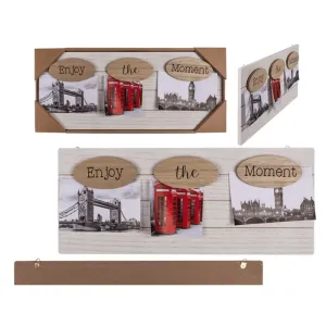 Out Of The Blue Wooden Photo Frame 48 x 20 cm "Enjoy The Moment" W/3 Magnet Clips photo holder #94/2690.