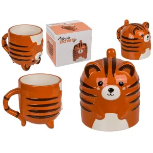 Out Of The Blue Upside Down Mug Tiger 12 X 14 Cm Dolomite 500 Ml #78/8390 Orange.