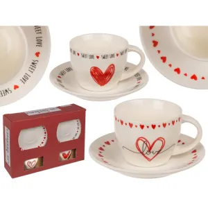 Out Of The Blue New Bone China Espresso Set Hearts, For 2, 4 Pcs#78/8427.