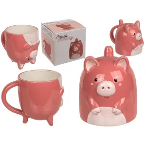 Out Of The Blue Upside Down Mug Pig 12 X 14 Cm Dolomite 500 Ml #78/8382 Pink
