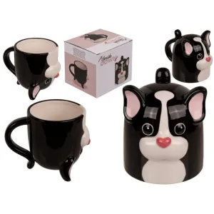 Out Of The Blue Upside Down Mug Dog 12 X 14 Cm Dolomite 500 Ml# 78/8391 black.