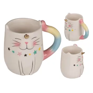 Out Of The Blue Mug Unicorn CAT 13X9 Cm Dolomite 380 Ml #78/8339  In Brown Box