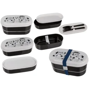 Out Of The Blue Lunch Box Stormtroope 2 Compartments With Fork And Spoon #71/3295 Black/White