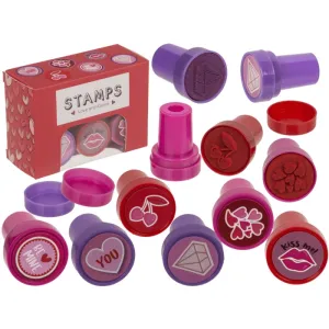 Out Of The Blue Stamps Hearts And Kisses 2.5 Cm Set Of 6 In Gift Box#29/2765.