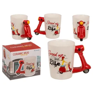 Out Of The Blue Mug, Scooter, Stoneware design 13.5 cmx11cm, 375 ml # 78/8420 .