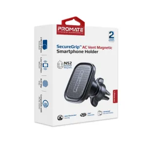 Promate Ac Vent Magnetic Smartphone Holder Securegrip  #Ventmag-L Black