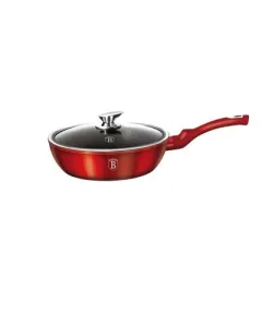 Berlinger Haus Deep frypan with lid, 24 cm, Metallic Line Burgundy Edition