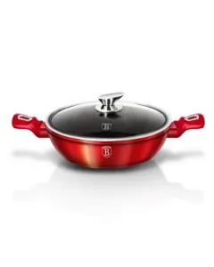 Berlinger Haus Shallow pot with lid 28 cm, Metallic Line Burgundy Edition