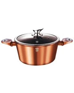 Berlinger Haus Casserole with lid, 24 cm, Metallic Line Rose Gold Edition