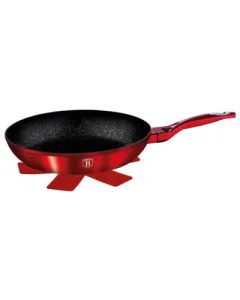 Berlinger Haus Frypan 30 cm + 1PC FREE PROTECTOR, Burgundy Metallic Line