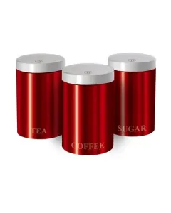 Berlinger Haus 3 pcs canister set, Burgundy Metallic Line
