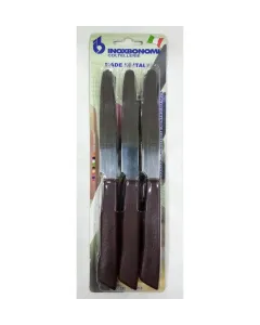 Inox Bonomi BLS. 12 PCS TABLE KNIFE CM.11 - 1/4 SER. BROWN