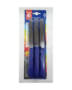 Inox Bonomi BLS 12 PCS TABLE KNIFE CM. 11 BLUE Italian Knives